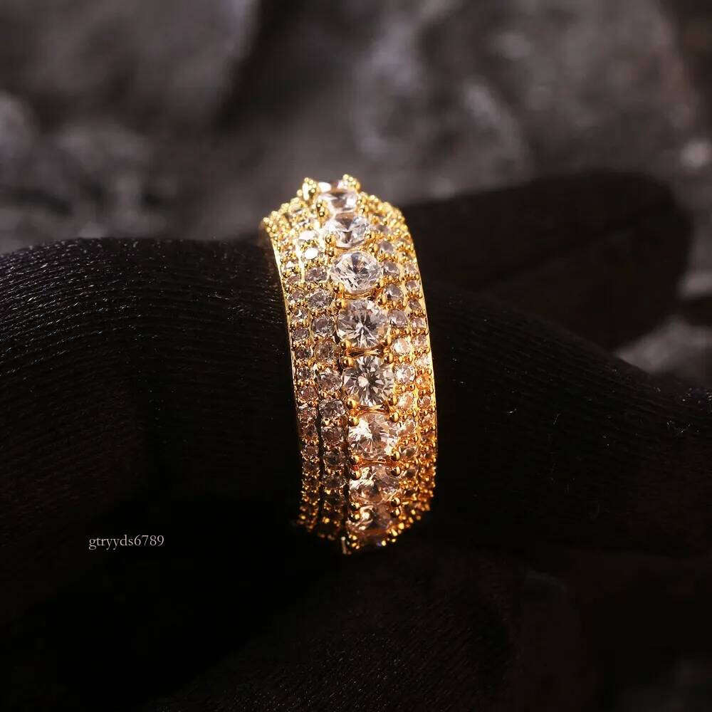 Fashion Design Sier Iced Out Moissanite Mens cuban dia ring for hiphop life jewelry