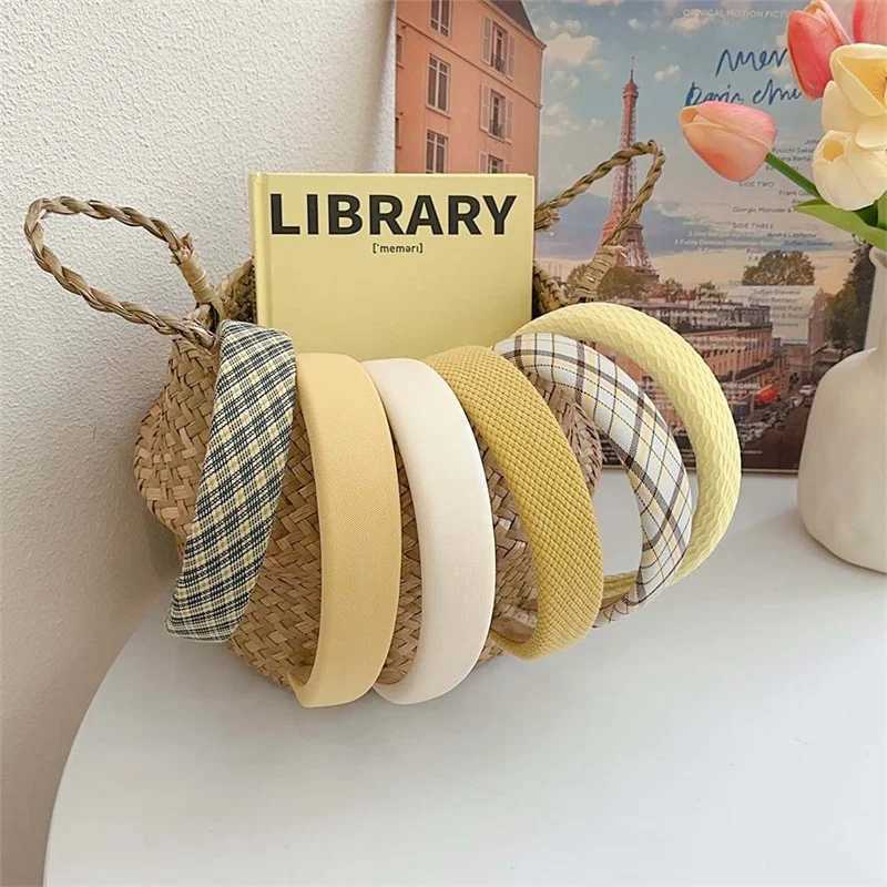 Sweet Soft w Plaid Cloth Sponge Padded Bands for Women Girls Casual Shopping Face Washing Makeup Hairbands X250812