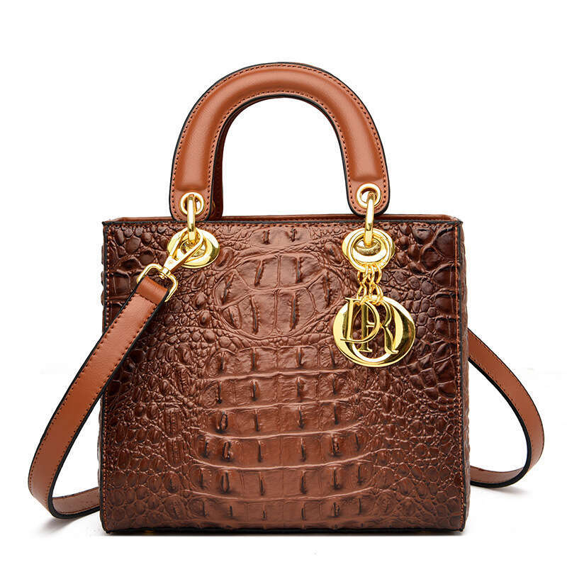 2023 Autumn Winter Women's Crocodile Pattern Princess Diana Ladies Handbag Shoulder Crossbody Bag