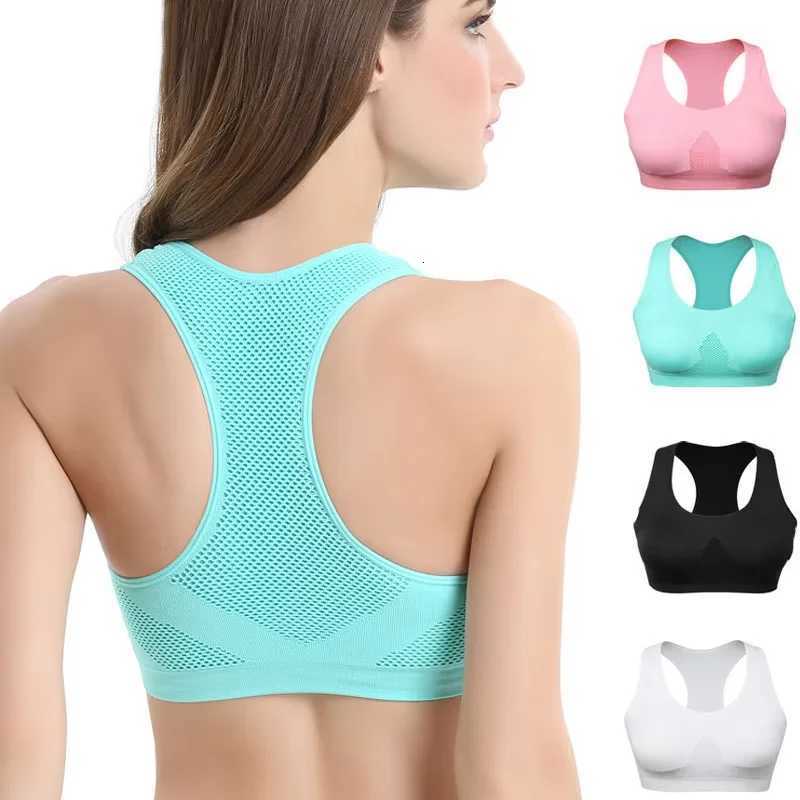 Women Breathable Sports Bra Absorb Sweat Shockproof Padded Gym Running Fitness Double Layer Seamless Sports Bra Underwear Z250812