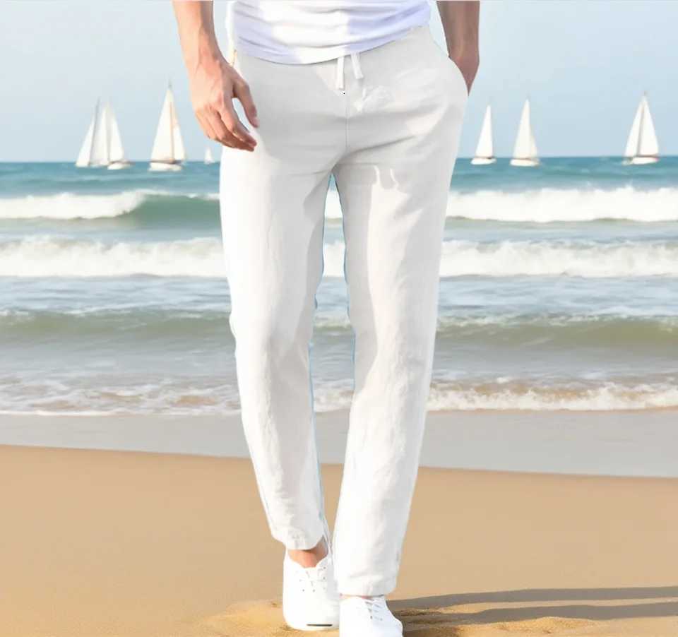 Autumn Linen Wide Men Pants Korean Trousers Oversize Cotton Streetwear Men New Yoga Pants Casual Men Clothing Sweatpants W250812