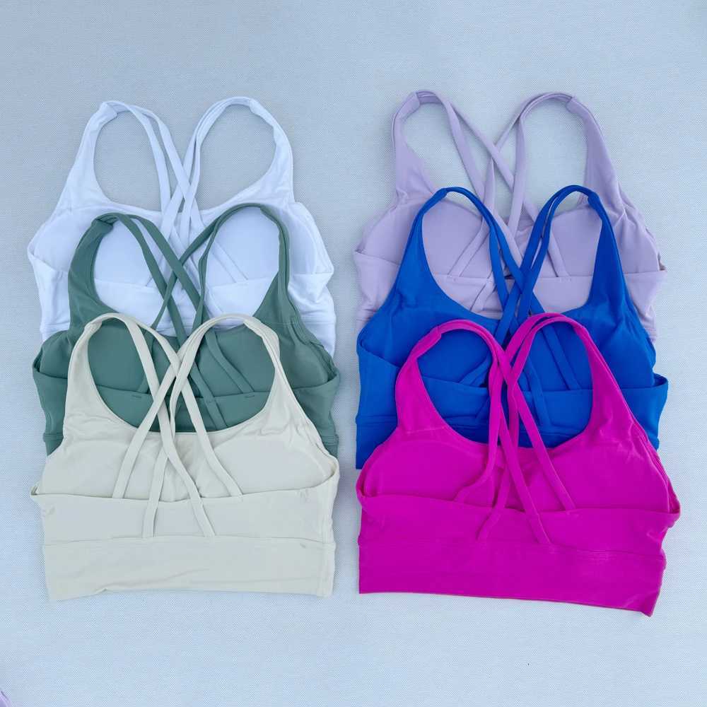 Women Clothes Gym Top Breathable Sports Bra Cross-Backed Bra Outdoor Jogging Push Up Fitness Training Sportswear Underwear Z250812