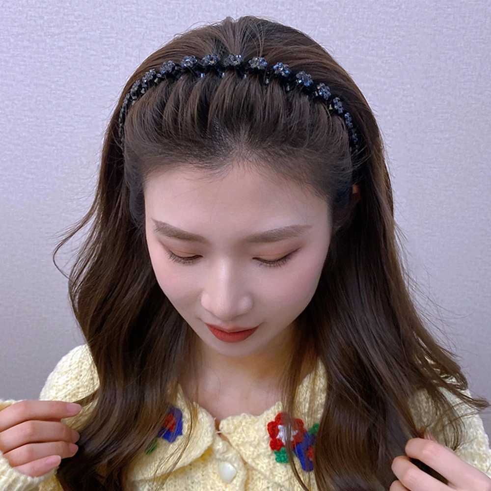 Fashion Small Flower Non-Slip Band Rhinestone Hairbands Elastic Wen Hair Hoop Bands Bezel Girls Hair Accessories Dress X250812