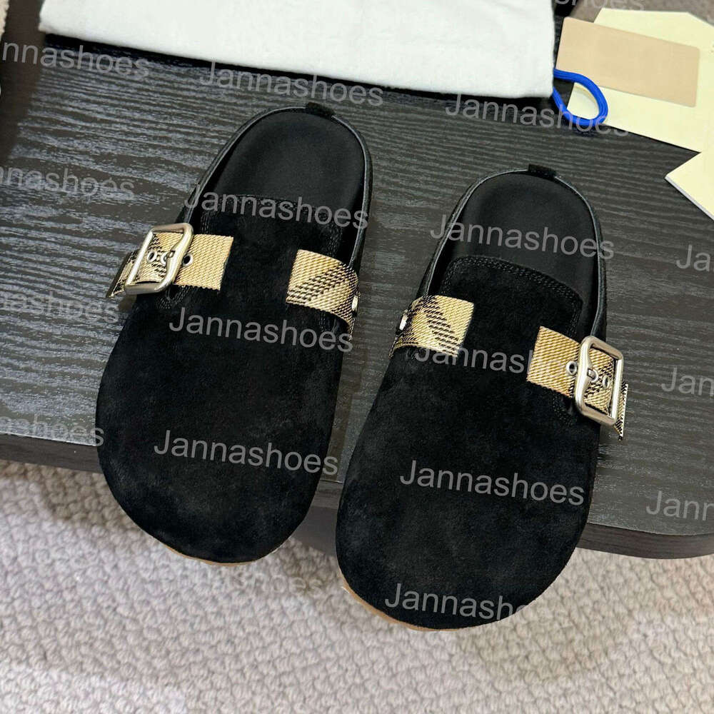 Designer Clogs Sandals Slides Men Women Cork Flat Soft Suede Outdoor Summer Leather designer shoes Black Platform Slippers size 35-45