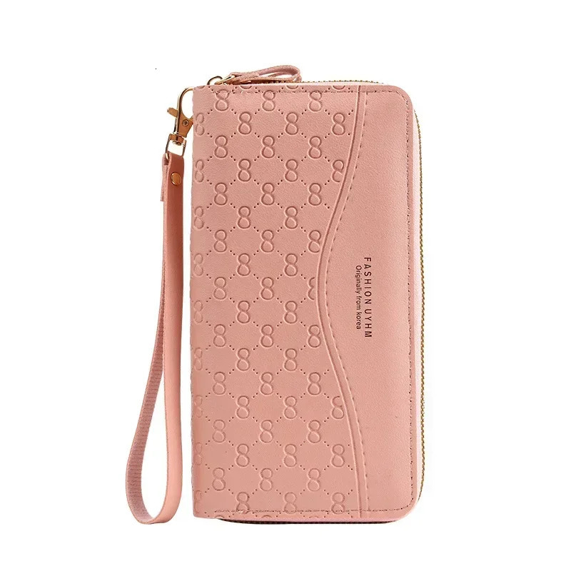 Women Long Wallets with Zipper Black Pink Womens Money Coin Card Holder Female Purses for Women 250809