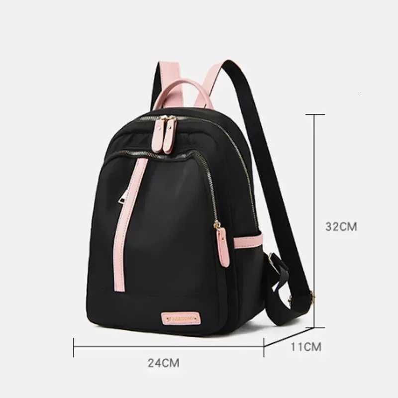 Large Capacity Contrast Color Backpack for Women School Bags for Teenager Waterproof Oxford Travel Rucksack Knapsack Bolsa Y250811