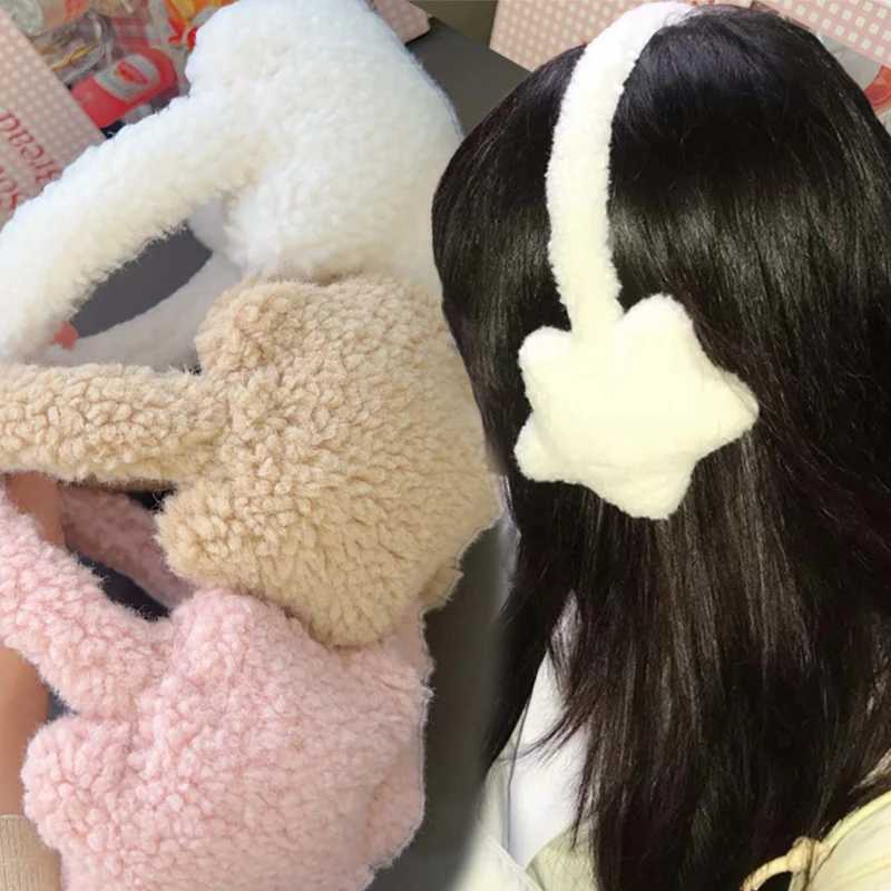 Winter Earmuffs Woman Ear Cover Y2K Star Plush Anti Cold Womens Warm Solid Color Plush Earrings Cycling Muffs Headphones Warmer XJ250812