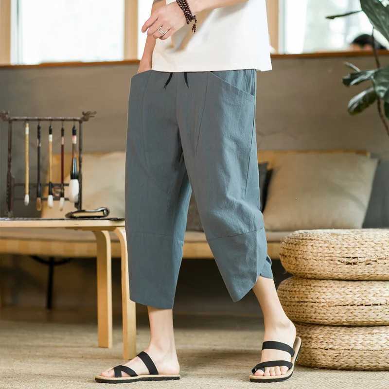 2024 Outdoor Casual Pants For Men Solid Color Slim-Fit Large Pocket Nine-Point Pants High Quality Casual Pants For Men W250812