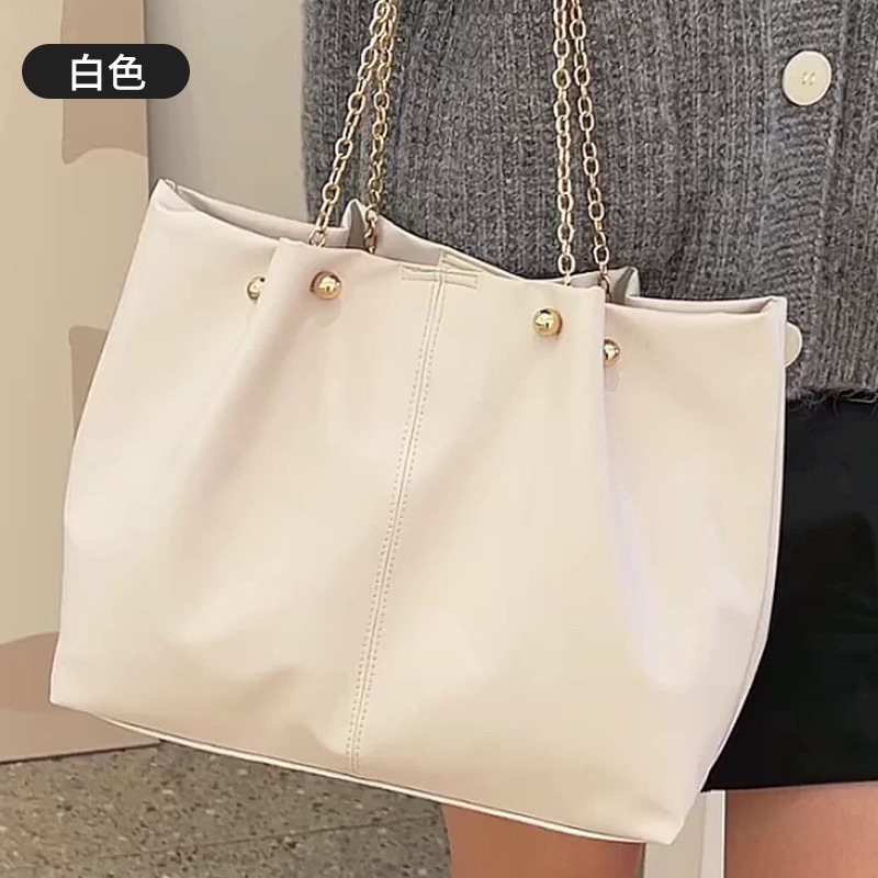 New Women's Soft Leather Large Capacity Tote Bag, High-end Style, Suitable College Students, Handheld and Shoulder Bag for Classes