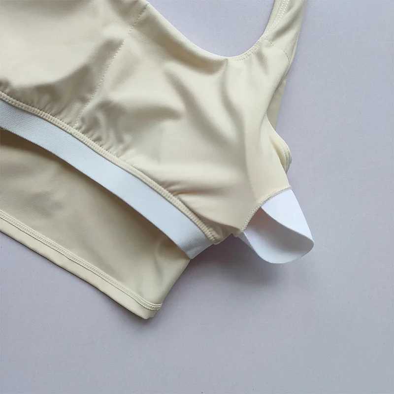 Summer New Sexy Hanging NeCK wiTH ChEST Pads Beautiful BaCK Sports Bra Womens Light Fashion Unique Pleated Sports Bra Z250812