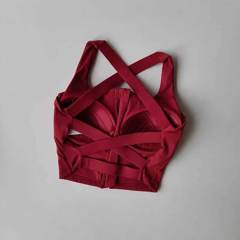 Crossed Back Nude Quick-drying Integrated Suit Vest Beautiful Back Shock-proof High-intensity Running Fitness Underwear Z250812