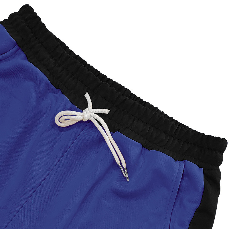 sweatpants Simple and light luxury, heavyweight men's loose-fitting, color-blocking, large-sized casual sportswear sweatpants European size: S-3X