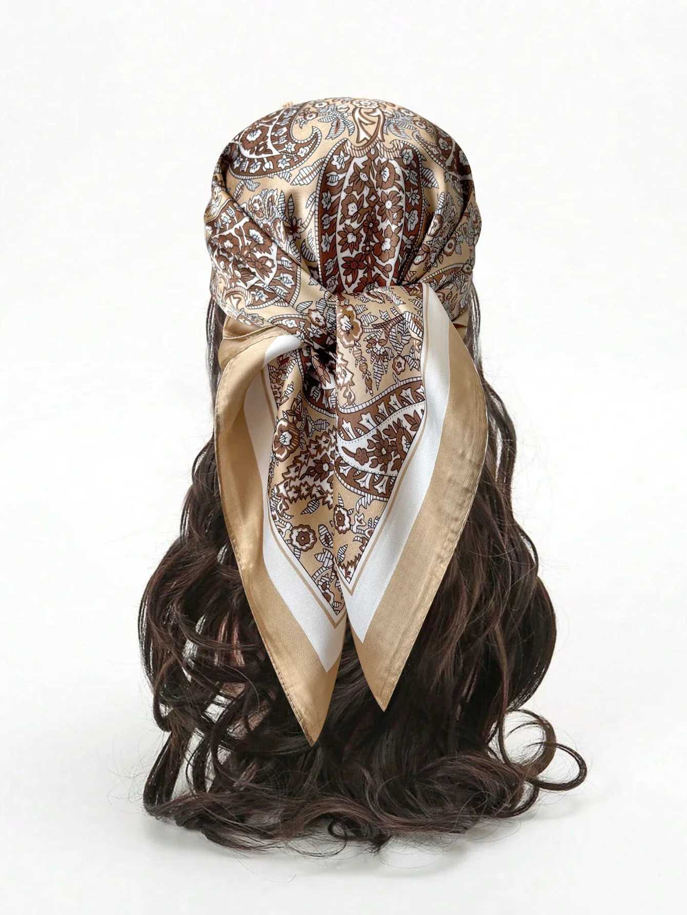 Luxury Print Imitation Silk Square Scarf Women Spring Neck Tie Shawl Wraps Female Hair Hand Wrist Headkerchief Hijab Bandana XJ250812