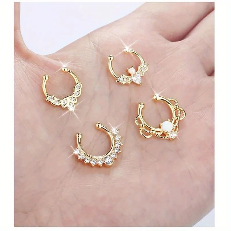 EVISPOL Nose Rings Faux Nose Piercings Septum Ring Septum Jewelry Nose Cuff Clip On Nose Ring for Men And Women 250807