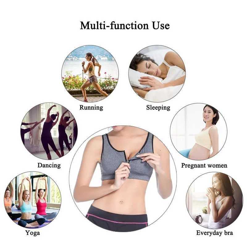 Cloud Hide Sports Bra S-XXXXXL Women Underwear Fitness Push Up Front Zipper Crop Top Bra Athletic Vest Sportswear Plus Size Z250812