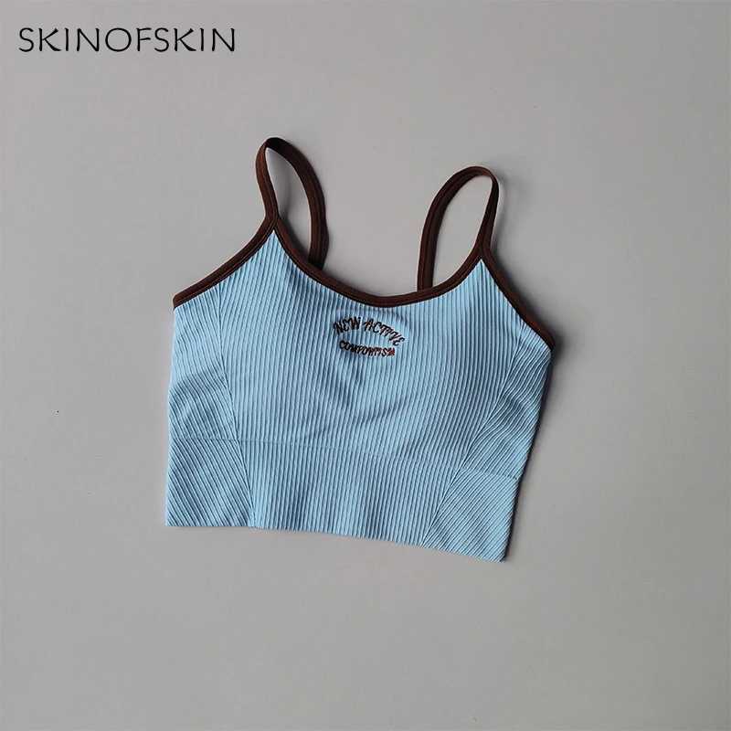 Color Blocking Small Suspender Sports Bra for Women Fixed Cup Fitness Bra Running Bra Acceleration Dry Training Outerwear Z250812