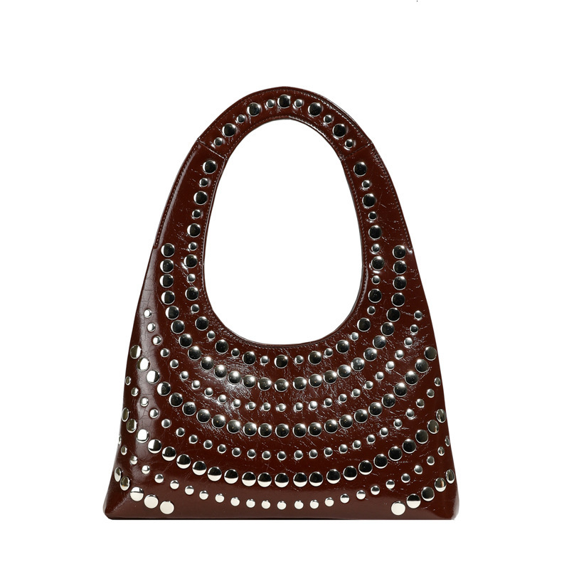 Punk Style Heavy Rivet Handbag Shoulder New Large Capacity Women's Underarm Bag