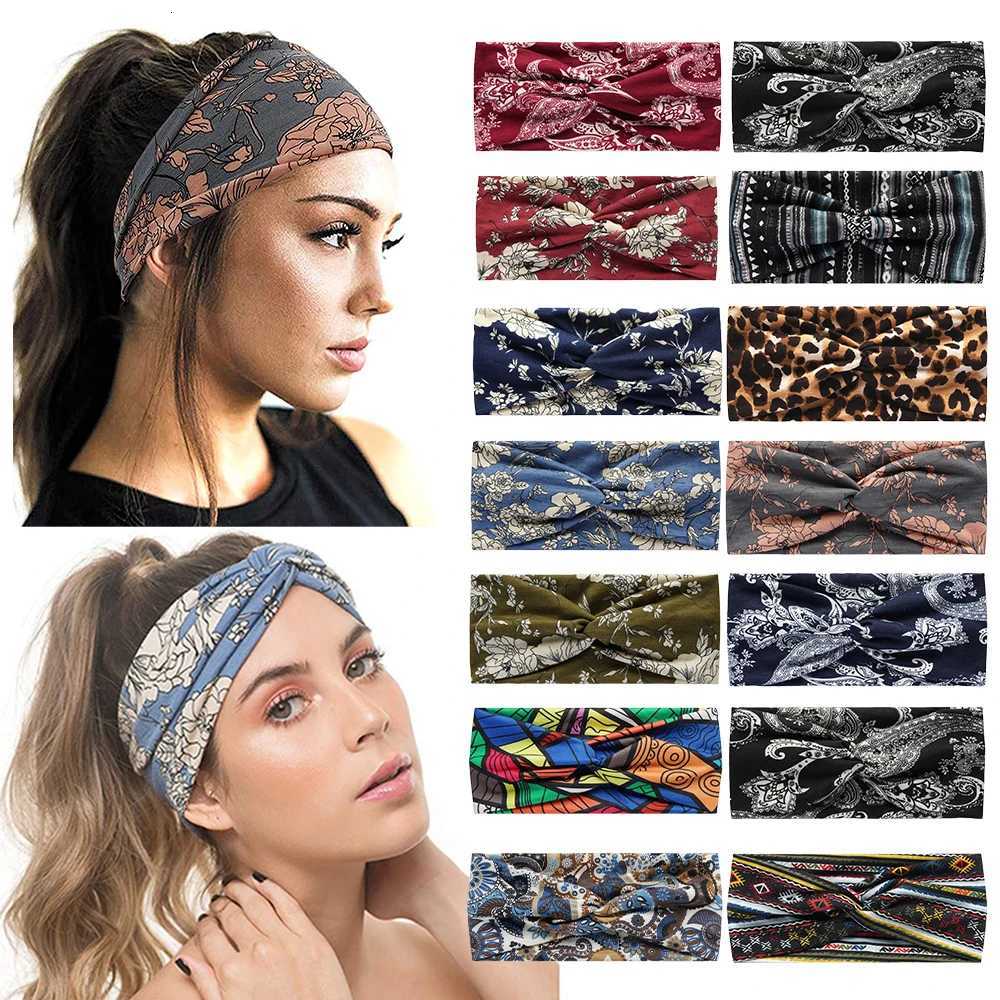 Fashion Bohen Hair Bands Print Wen Girls Bands Vintage Cross Turban Bandage Hair Bands Hair Accessories X250812
