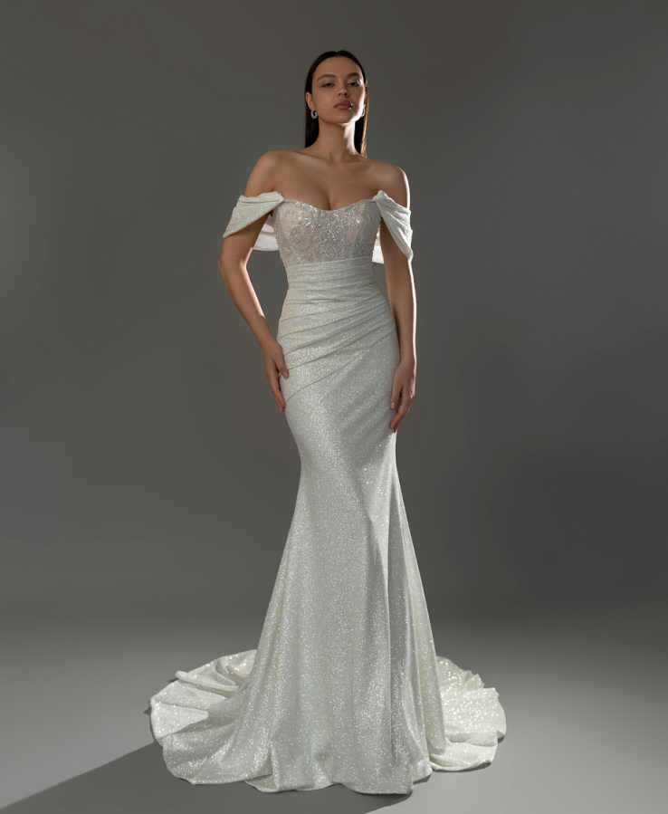 Chic and Elegant Women Dresses Off-Shoulder Sequin Mermaid Split Night Formal Gowns For Party Customized