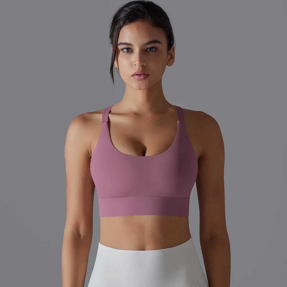 Women High Support Racerback Sports Bra Hook and Eye Closure Gym Fitness Top Push Up Workout Bras Female Running Bralette Z250812