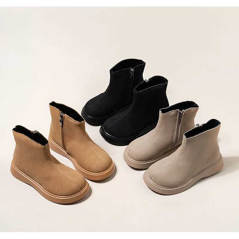 2024 Autumn Winter New Fashion British Style Soft Bottom Anti-slippery Versatile Short Boots for Girls XJ250812