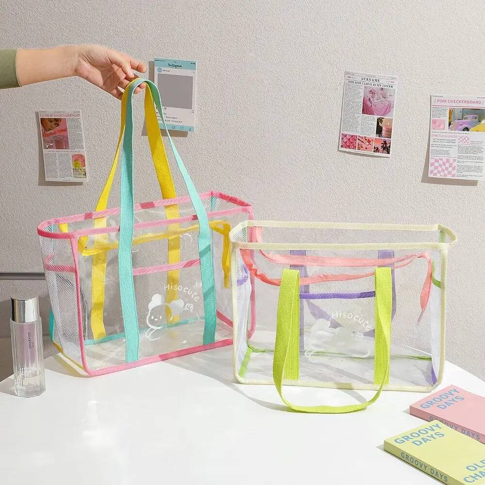 PVC Transparent Beach Single Shoulder Women Handbags Storage Bag
