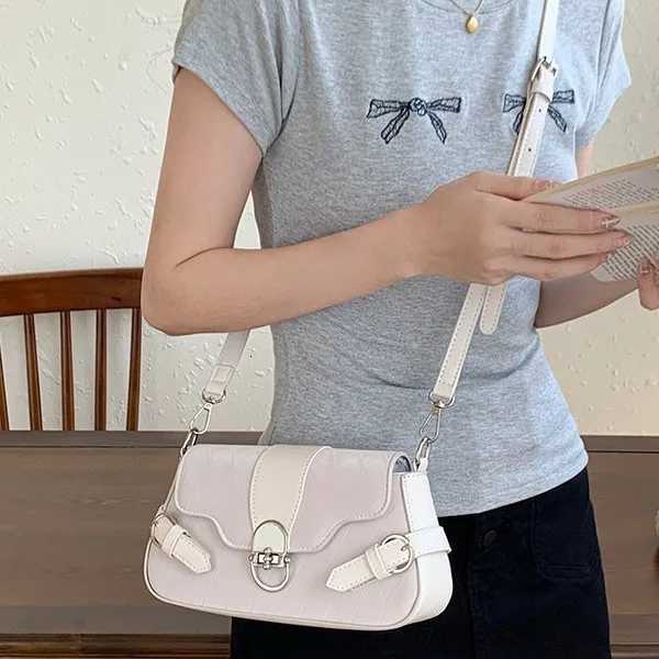 Womens Pink Bag Kawaii Korean Version Fashion Maillard Bag Flip Cover Bag s Versatile Single Shoulder Underarm Bag Z250812