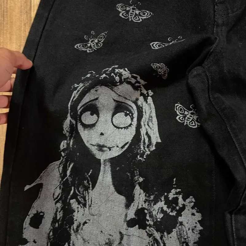 Goth Retro Street Clothing Men Loose American Casual Oversized Straight Wide-leg Pants Dark Harajuku Oversized Jeans Women W250812