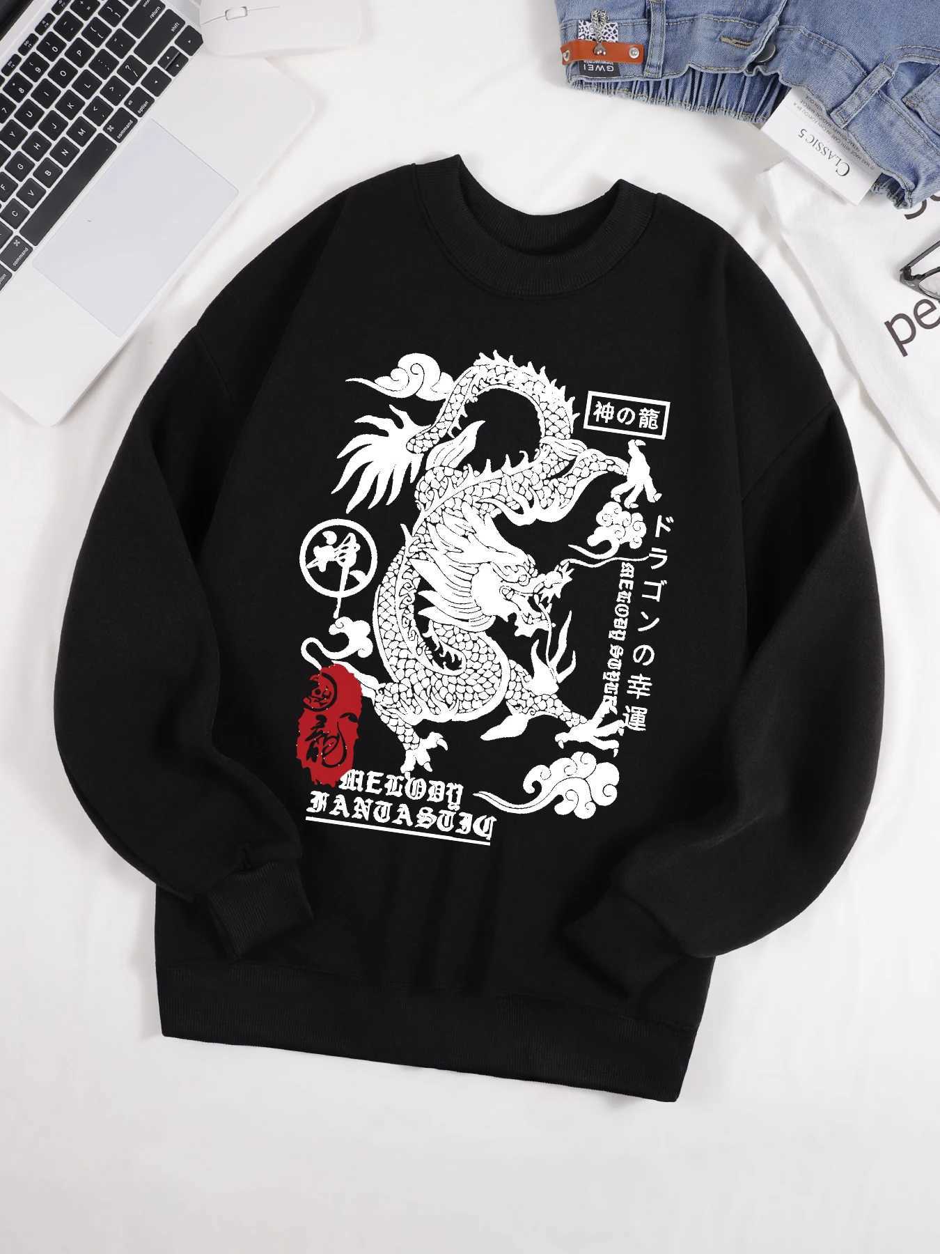 The Mysterious Ancient Chinese Dragon Design Pullovers Men All-Match Fleece Sportswear Autumn O-Neck Top Unisex Soft Clothes Y250811