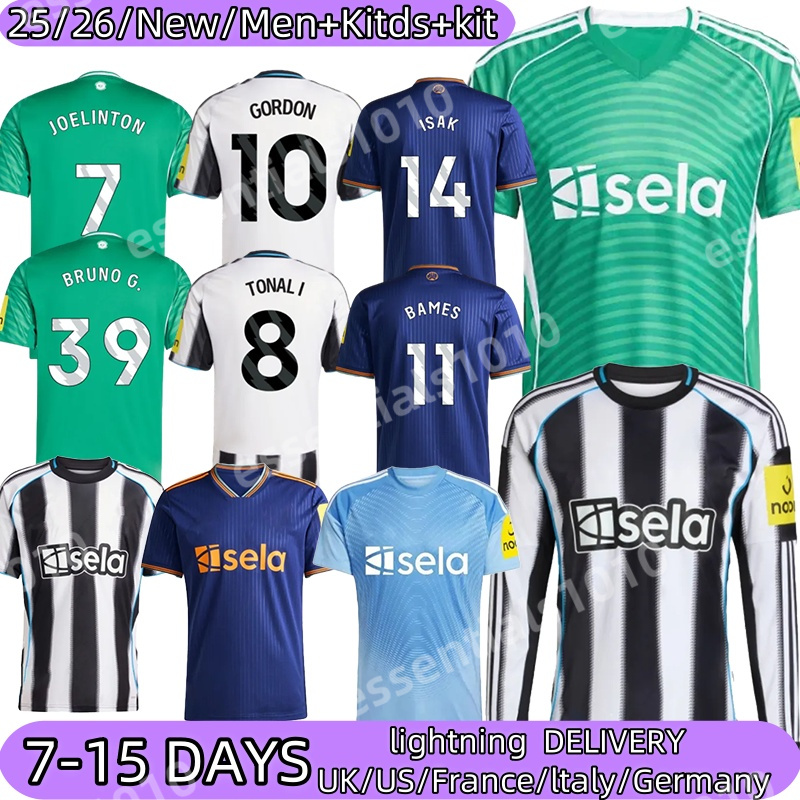 New 25 26 castle Soccer newcastled Willock Jerseys Gordon Bruno G Isak Botman Joelinton Livramento Tonali Krafth unted NUFC 2025 football shirt mene kids kit
