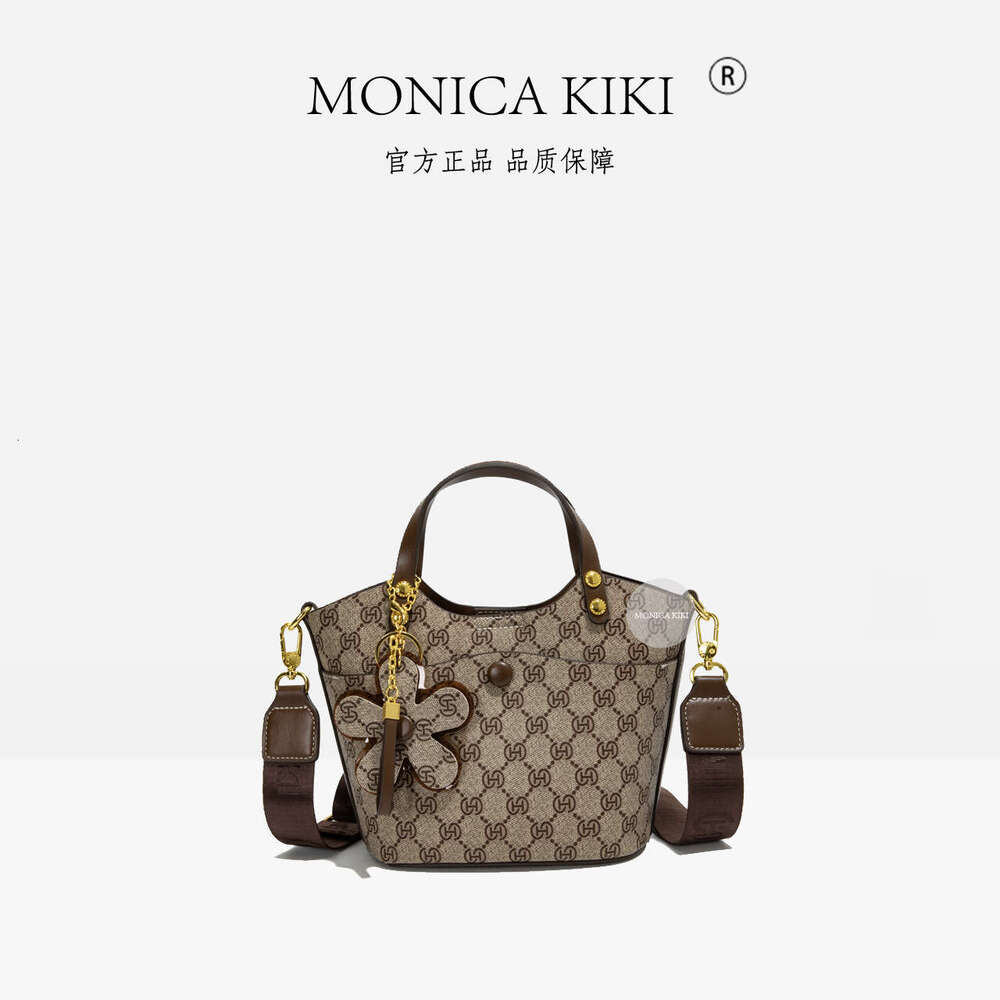 Old Monica Qiqi Flower Gray Large Capacity Tote Handbag for Women 2025 New Trendy Live Streaming Popular This Year