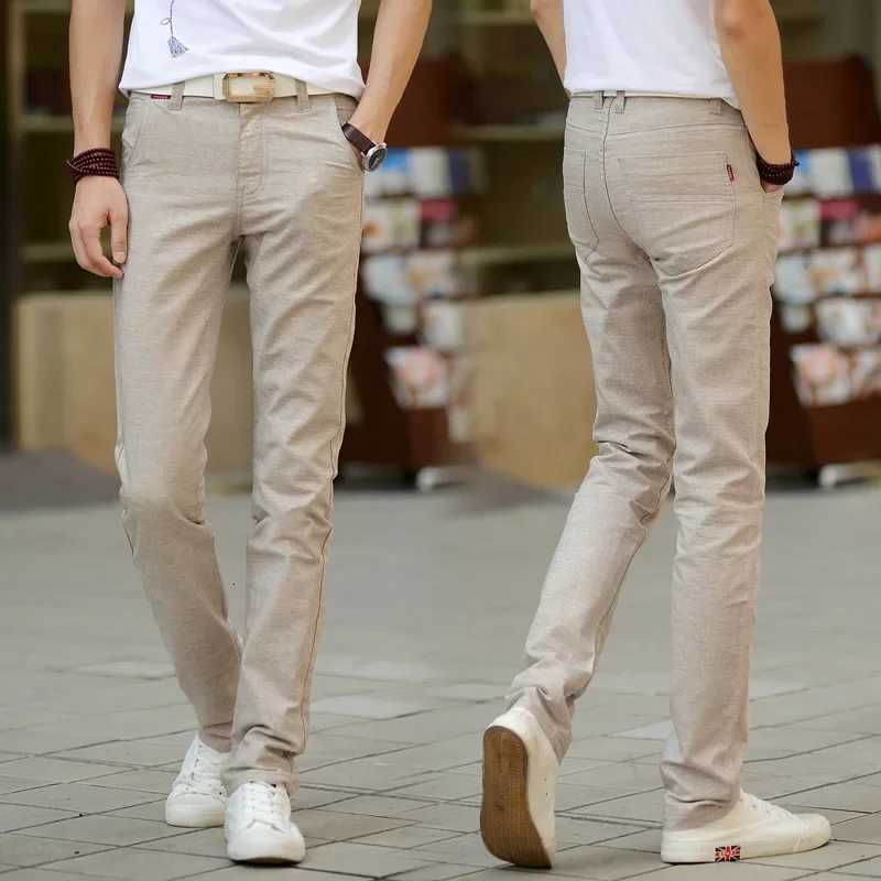 Summer Thin Mens Casual Pants Straight-Leg Loose-Fit Linen Trousers Youth Mens Pants Direct From Manufacturer Wholesale W250812