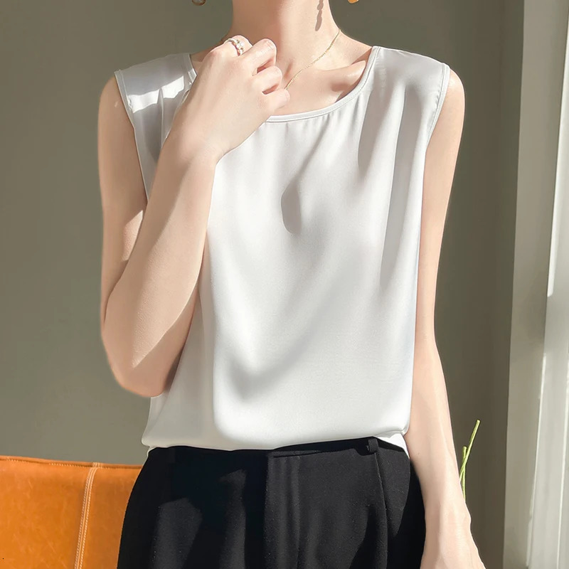 2024 Lace Women Camis Satin Tank Tops Summer Ladies Backless Spaghetti Strap Sexy Round neck Camisole Female Clothing Cropped RW 250804