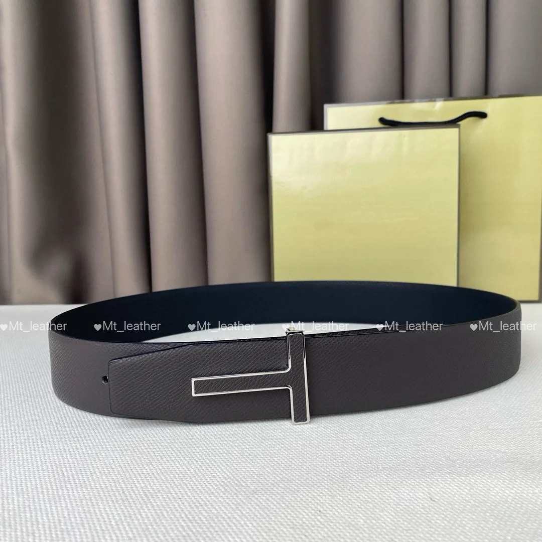High Quality Designer Belts Men Fashion T Letter Luxury Famous Genuine Leather Belt Jeans Formal Cowskin Black Waist Strap 4cm Men Reversible belt with gift box