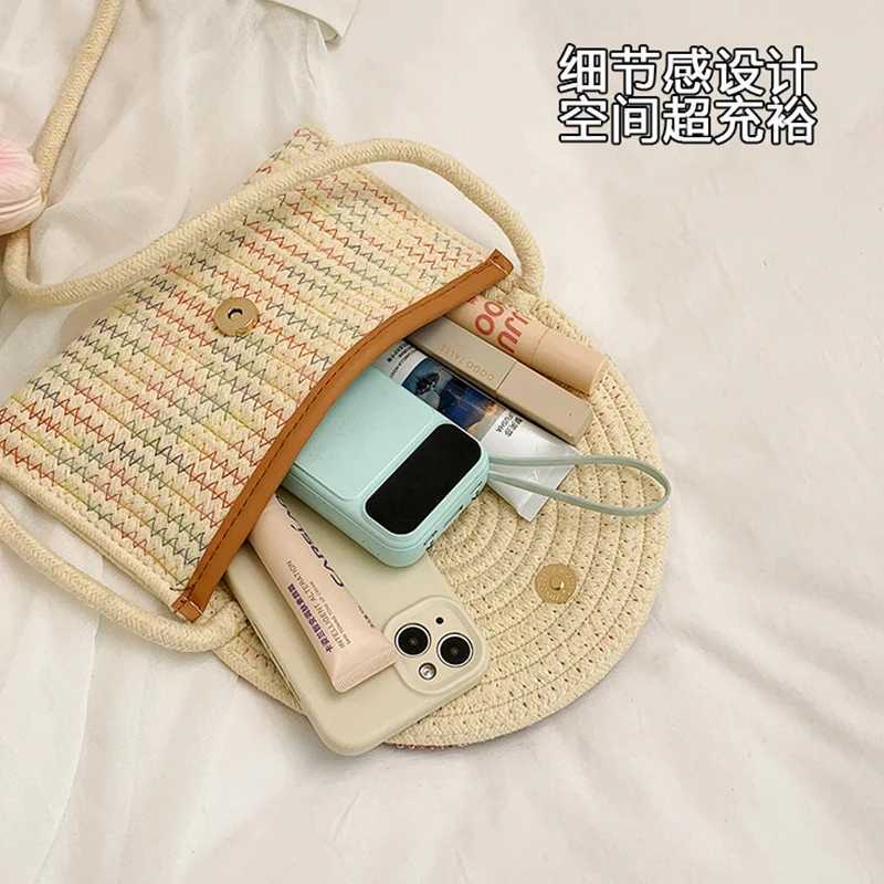 Tassel Woven Crossbody Shoulder Bag Ethnic Style Flip Women Saddle Bag Fringed Contrast Color Sling Bag Everyday Commuter Purse Z250812