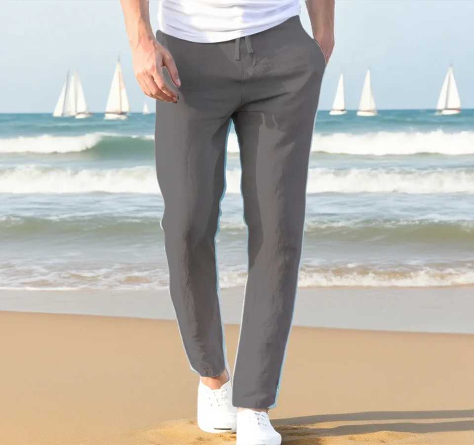 Autumn Linen Wide Men Pants Korean Trousers Oversize Cotton Streetwear Men New Yoga Pants Casual Men Clothing Sweatpants W250812
