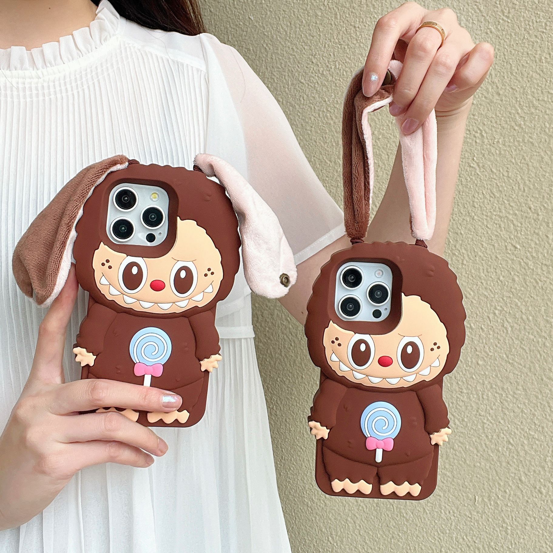 Internet Celebrity Labubu Compatible with iPhone 15/14 Max Apple 12 Phone Case 11 Japanese and Korean 13 3D Cute Female Style ddmythur