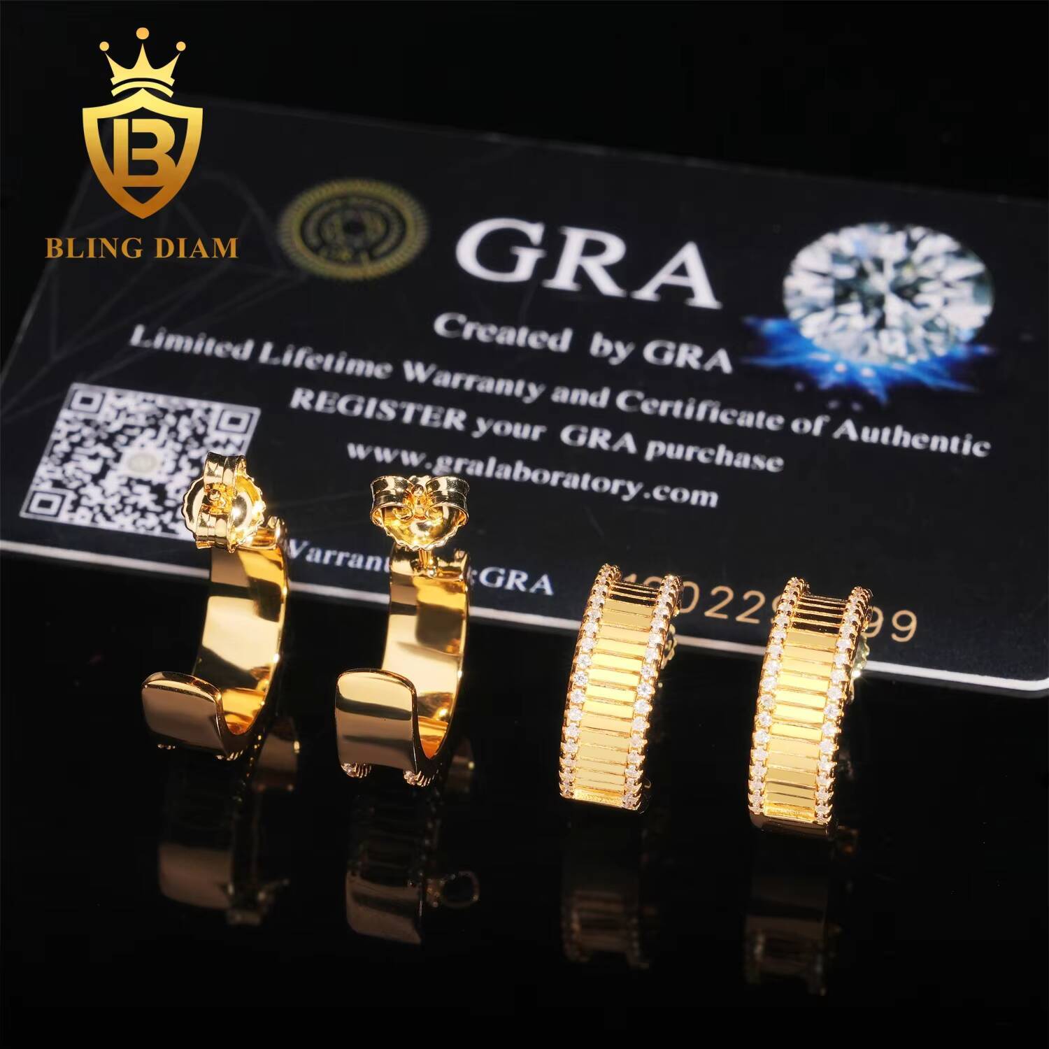 Wholesale Price Moissanite Earrings Iced Out 925 Sterling Silver Moissanite Diamond Hoop Earrings Men Women