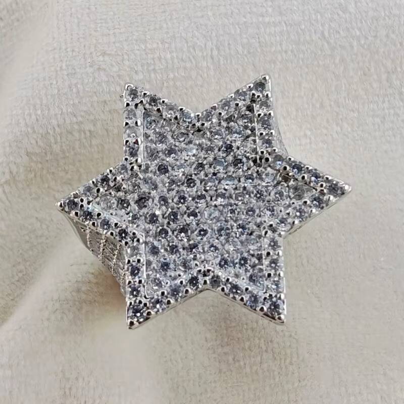 2025 new Custom Rings Fine Jewelry Silver Hip Hop Moissanite Fashion Rings Wedding Rings