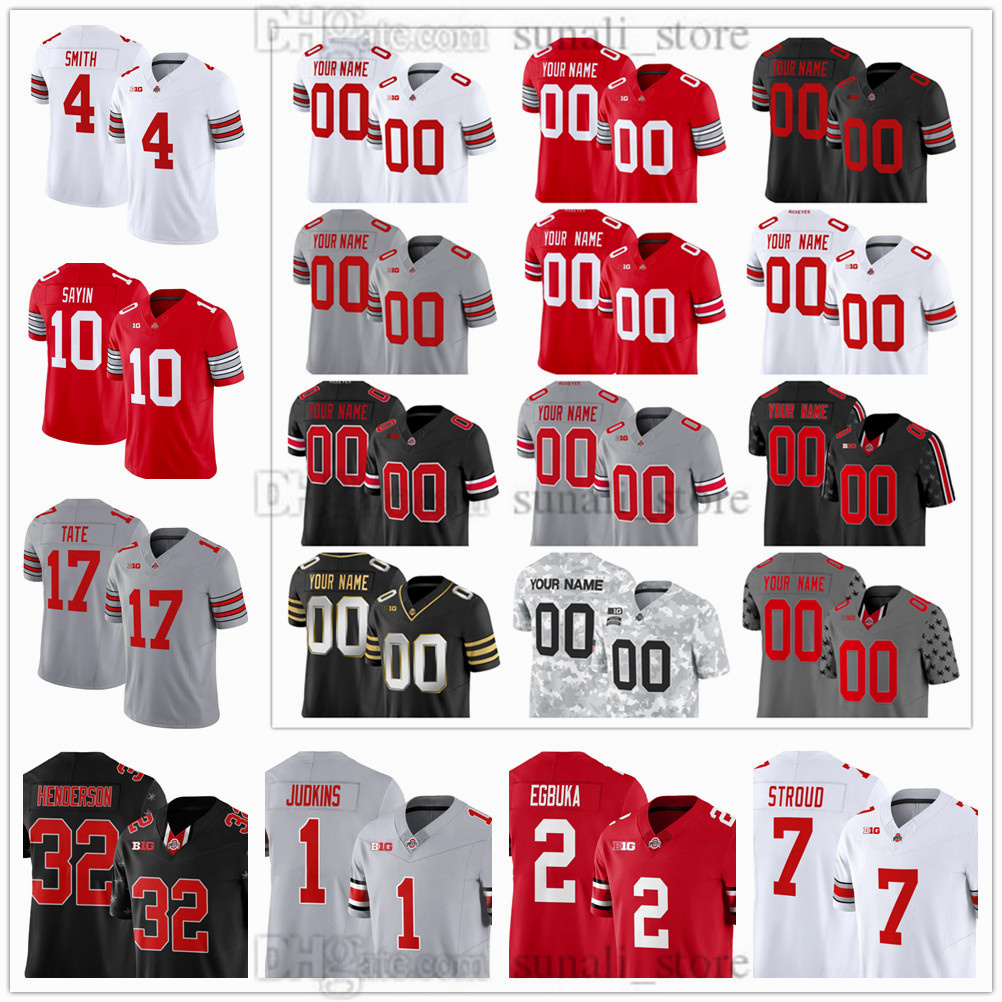 Men's Buckeyes College Football Jerseys 33 Jack Sawyer 18 Will Howard 7 C J Stroud 32 Ireveyon Henderson 4 Jeremiah Smith 10 Julian Sayin 2 Caleb Downs 6 Styles Stitched