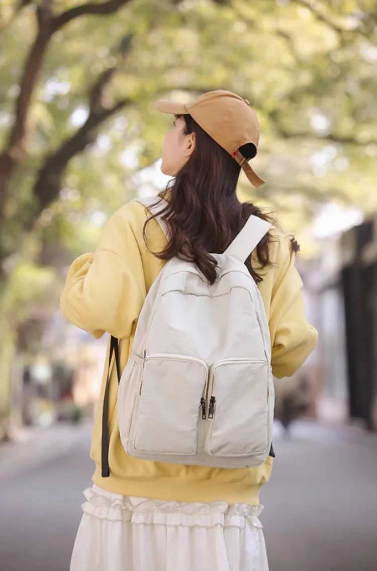 Japanese Preppy Grunge Solid Y2k Backpack Fashion Women Casual Schoolbags Streetwear Trendy Ins Backpacks for College Students Y250811