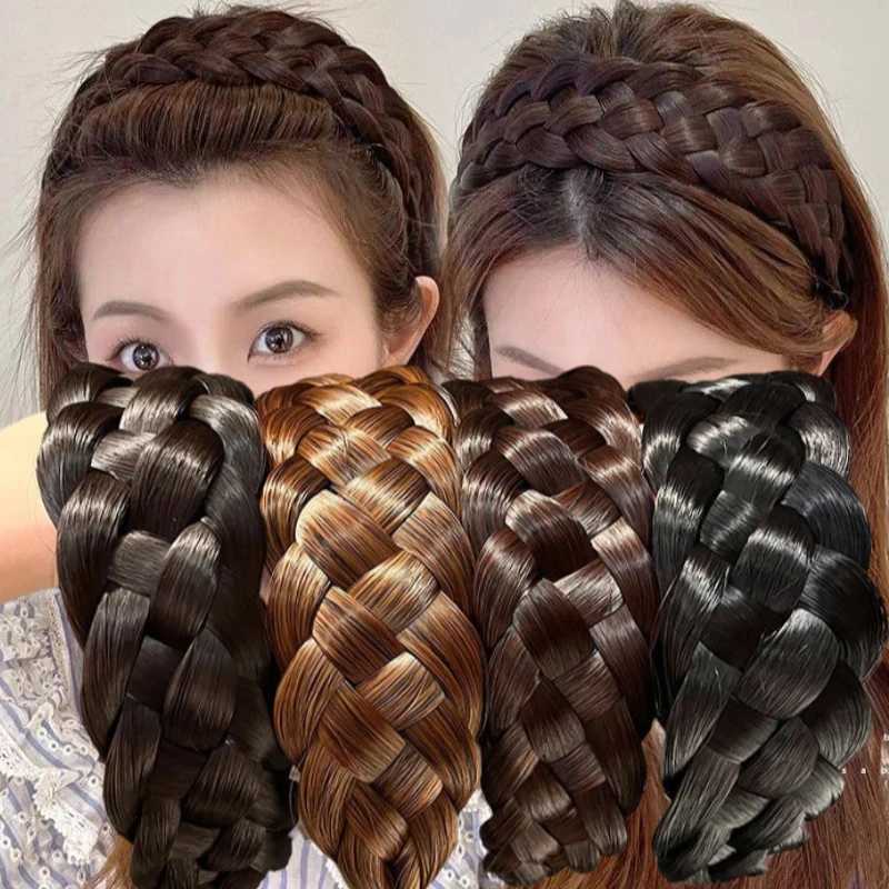 Lazy Wig Twist Bands For Wen Wide Fishbone Braids Hairbands Handmade Retro Hoop Hair Styling Accessories X250812