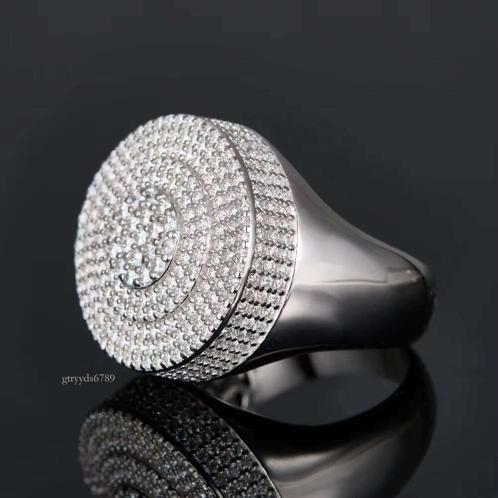 Ready to Ship Iced Out Silicon Stone Ring Men's Hip Hop Jewelry Exquisite Gift Creative