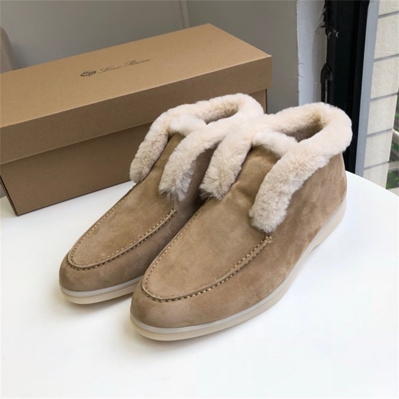 Autumn winter sheep suede shoes womens flat bottom hairy single boots snow boots real leather shoes keep warm autumn and winter