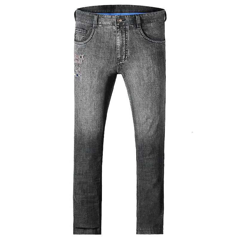 New Summer Gray Jeans for Men Stretch Loose Mid Waist Mens Jeans Bruce Straight Leg 2024 Fashion Men Denim Pants X250812