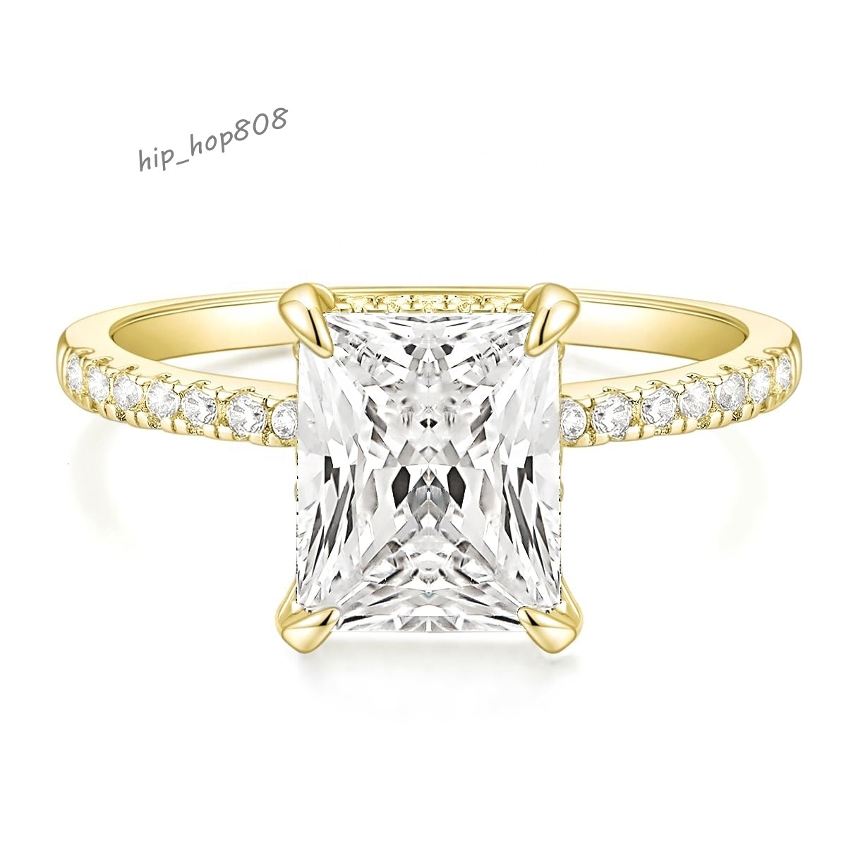 Radiant Cut Solitaire Moissanite Moissanite Engagement and Wedding Promise Rings for Women 925 Sterling Silver Jewelry