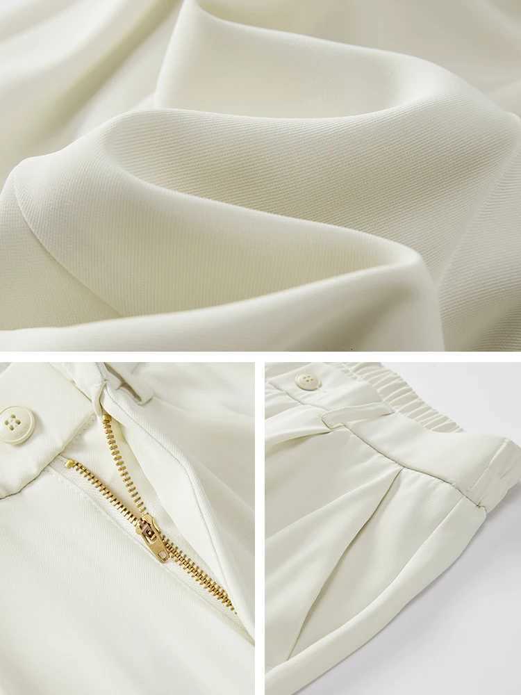 2023 New Summer Casual Pants Men Breathable Polyester Korean Fashion Semi-Wide Banded Waist Slacks Straight Loose Drape Trousers W250812