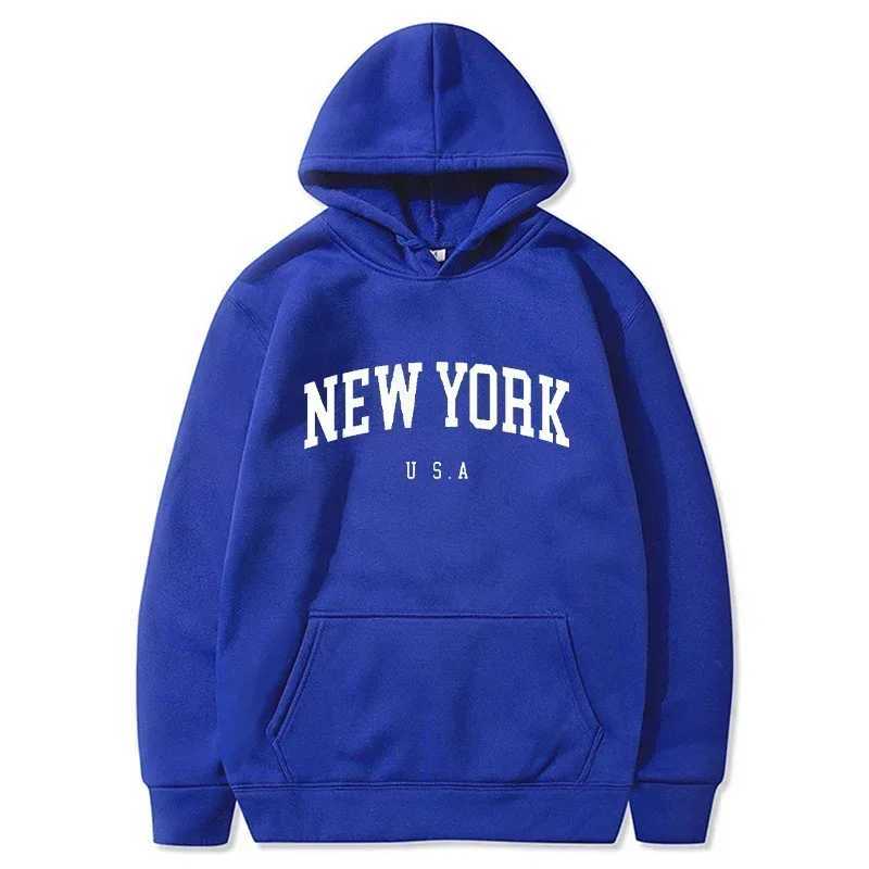 Men Women New York U.S.A City Hoodies Fashion Letter Printed Graphic Sweatshirts Loose Casual Harajuku Hooded Pullover Sportwear Y250811