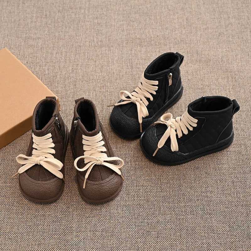 New Girl Boot Autumn Fashion Warm Ankle Boots Anti-Slip Comfort Soft Sole Kid Shoes Exquisite Retro Handsome Flat Trend Boy Shoe XJ250812