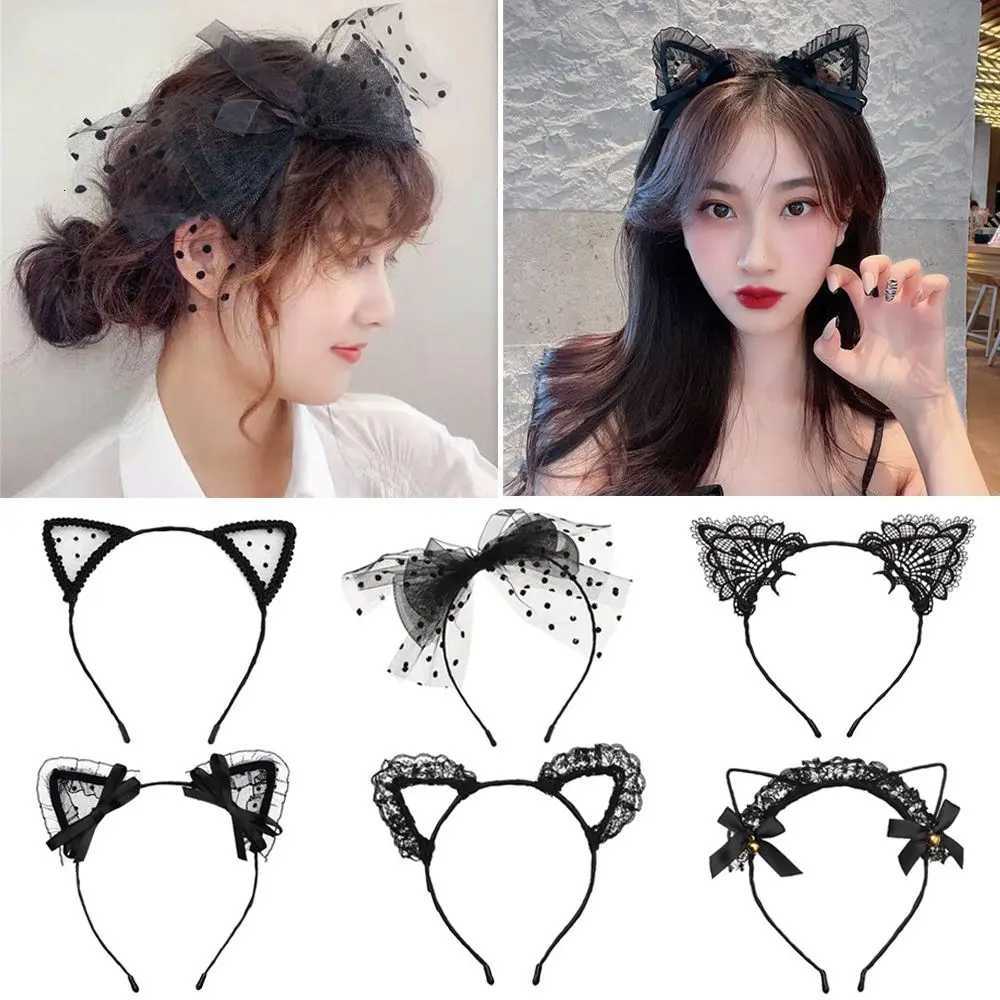 ute Lace Black Cat Ears band Wen Girls Hair Hoop Party Decoration Sexy Lovely Cosplay Halloween Costume Hair Accessories X250812